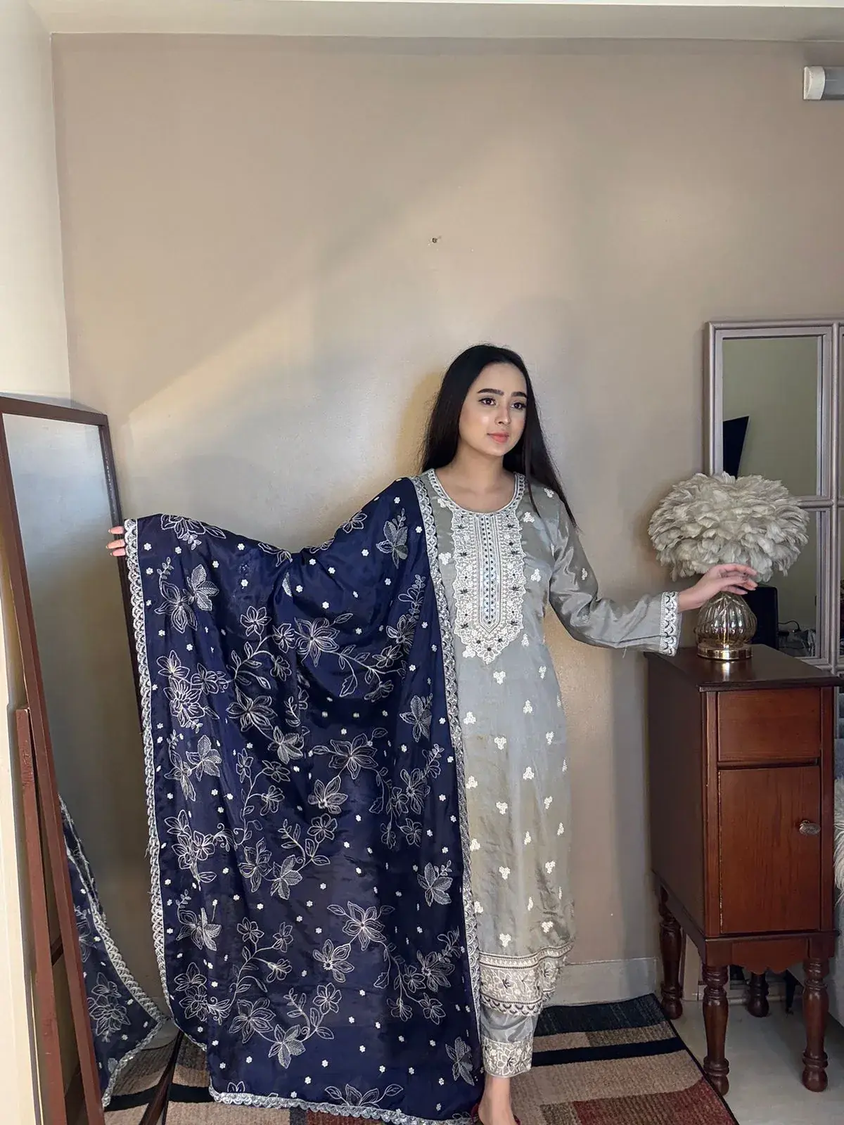 Unstitched Silk 4pices Dress view 2